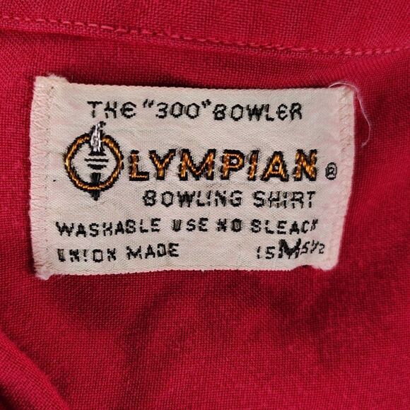 Vintage 50s Rayon Chain Stitch Bowling Shirt Size M Red Dean JCC Men's Club - Picture 13 of 13
